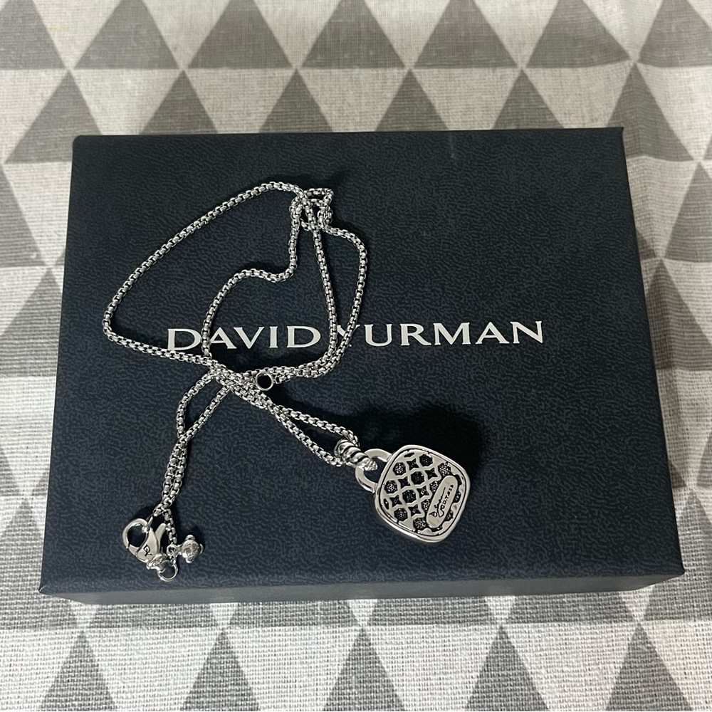 David Yurman Black Onyx Pavé Diamond Pendant Necklace - Silver - Picture 6 of 8